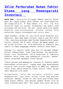 Iklim Perburuhan Bukan Faktor Utama yang Memengaruhi Investasi