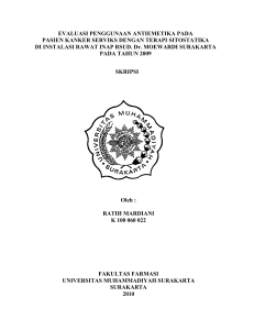 EVALUASI PENGGUNAAN ANTIEMETIKA PADA PASIEN KANKER