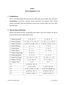 BAB 7 PENYEDERHANAAN 1. Pendahuluan 2