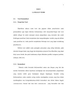 7 BAB 2 LANDASAN TEORI 2.1. Teori Komunikasi 2.1.1. Pengertian