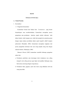 BAB II TINJAUAN PUSTAKA A. Telaah Pustaka 1. Komunikasi 1.1