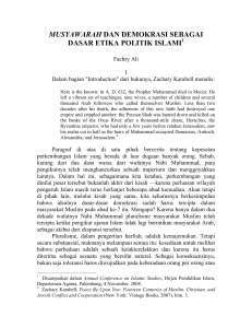 musyawarah dan demokrasi sebagai dasar etika politik islami1