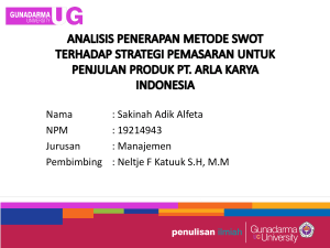 analisis penerapan metode swot terhadap strategi pemasaran untuk