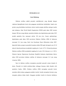 1 PENDAHULUAN Latar Belakang Diabetes mellitus
