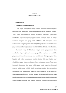 BAB II TINJAUAN PUSTAKA 2.1 Uraian Teoritis 2.1.1 Teori Signal