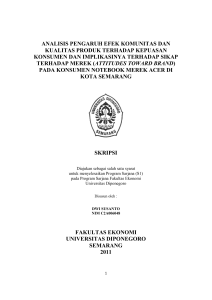 analisis pengaruh efek komunitas dan kualitas