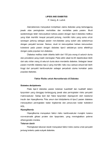 LIPIDS AND DIABETES P. Georg, B. Ludvik Aterosklerosis