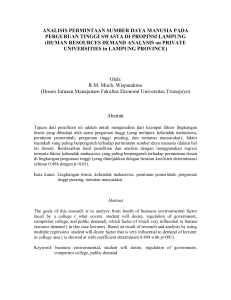 ANALISIS PERMINTAAN SUMBER DAYA MANUSIA
