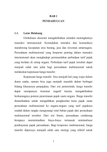 1 BAB 1 PENDAHULUAN 1.1. Latar Belakang Globalisasi ekonomi