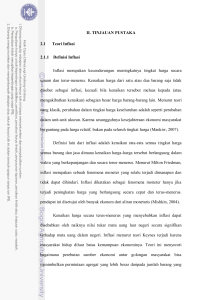 II. TINJAUAN PUSTAKA 2.1 Teori Inflasi 2.1.1 Definisi