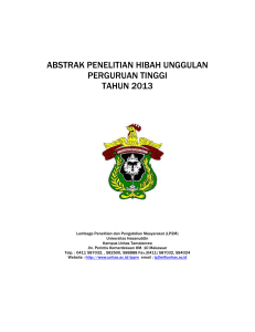 abstrak penelitian hibah unggulan perguruan tinggi tahun 2013