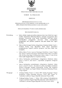 peraturan menteri keuangan nomor 78/pmk05/2011 tentang