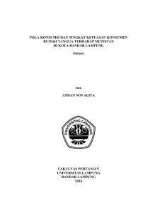 pola konsumsi dan tingkat kepuasan konsumen rumah tangga