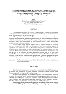 analisis atribut produk, ketidakpuasan konsumen dan kepercayaan