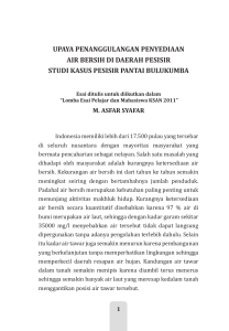 upaya penanggulangan penyediaan air bersih di