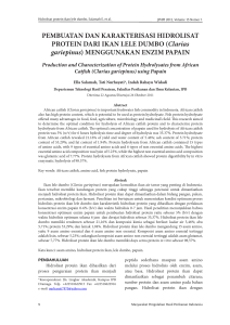 PEMBUATAN DAN KARAKTERISASI HIDROLISAT