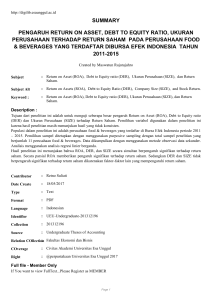 summary pengaruh return on asset, debt to equity ratio, ukuran