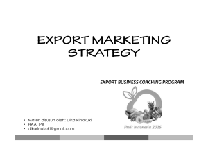 EXPORT MARKETING STRATEGY