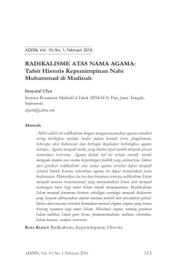 RADIKALISME ATAS NAMA AGAMA: Tafsir Historis