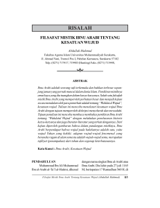 ARTIKEL 1-FILSAFAT MISTIK IBNU ARABI.pmd