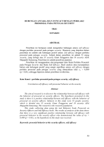 50 HUBUNGAN ANTARA SELF EFFICACY DENGAN PERILAKU