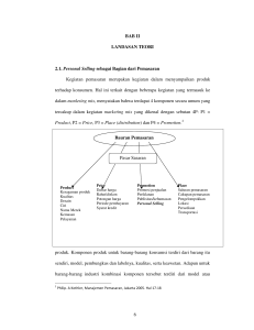 6 BAB II LANDASAN TEORI 2.1. Personal Selling sebagai Bagian