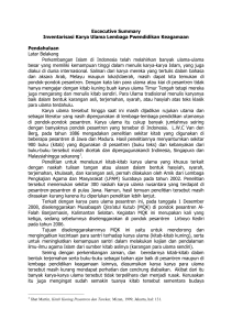 Excecutive Summary Inventarisasi Karya Ulama