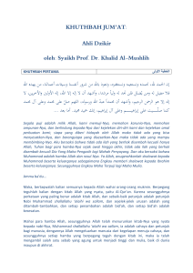 Ahli Dzikir oleh: Syaikh Prof. Dr. Khalid Al-Mushlih