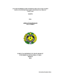 analisis pemberian diet diabetes mellitus pada pasien - USU-IR