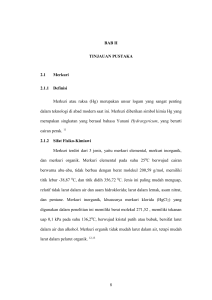 8 BAB II TINJAUAN PUSTAKA 2.1 Merkuri 2.1.1