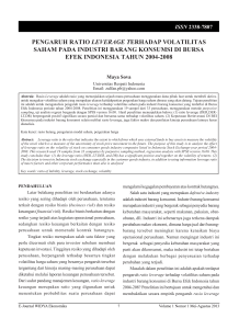 pengaruh ratio leverage terhadap volatilitas saham pada