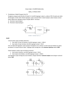 Solusi Ujian 1 EL2005 Elektronika Sabtu, 15 Maret 2014