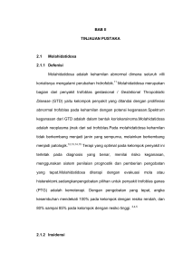 BAB II TINJAUAN PUSTAKA 2.1 Molahidatidosa 2.1.1 Defenisi