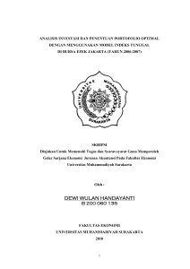 analisis investasi dan penentuan portofolio optimal dengan