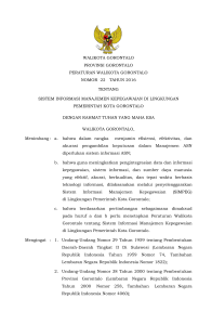 peraturan walikota gorontalo nomor 22 tahun 2016 perwako tentang