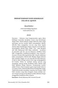 prinsip dakwah-tanpa-kekerasan dalam al-qur`an