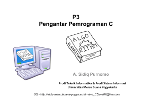 P3 Pengantar Pemrograman C - Universitas Mercu Buana Yogyakarta