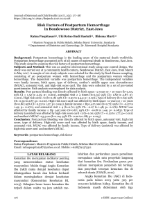 Risk Factors of Postpartum Hemorrhage in Bondowoso District, East