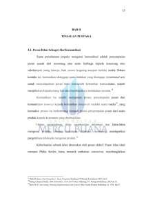 BAB II TINJAUAN PUSTAKA 2.1. Peran Iklan Sebagai Alat