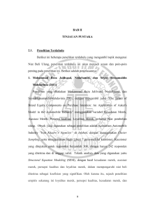 9 BAB II TINJAUAN PUSTAKA 2.1. Penelitian Terdahulu Berikut ini