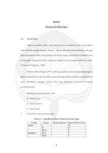 6 BAB II TINJAUAN PUSTAKA 2.1. Jalan Raya Jalan raya adalah jalur