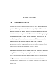 II. TINJAUAN PUSTAKA 2.1 Arti dan Pentingnya Pemasaran