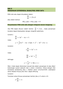 bab ii persamaan diferensial biasa(pdb) orde satu