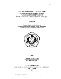 ANALISIS BEBERAPA VARIABEL YANG MEMPENGARUHI CITRA