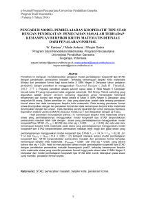 PENGARUH MODEL PEMBELAJARAN KOOPERATIF TIPE STAD
