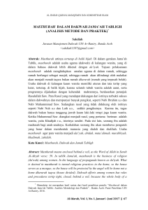 masthurah dalam dakwah jama`ah tabligh (analisis metode dan