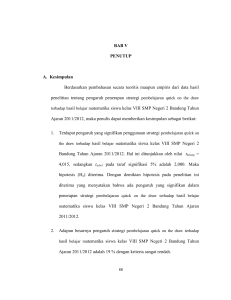 BAB V PENUTUP A. Kesimpulan Berdasarkan pembahasan secara