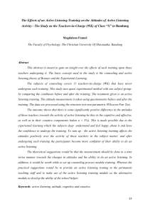 The Effects of an Active Listening Training on the Attitudes of Active