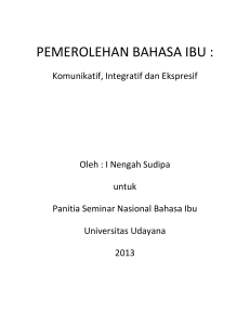 pemerolehan bahasa ibu - Universitas Udayana Repository