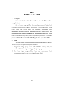 40 BAB V KESIMPULAN DAN SARAN A. Kesimpulan Berdasarkan